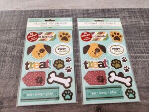 Colorbok - Scrapbook Stickers Lot - Dog Puppy Flocked Chipboard NEW #29